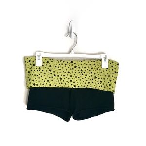 ⭐️5 for $25⭐️ SO Neon Yellow Black Star Print Foldover Shorts